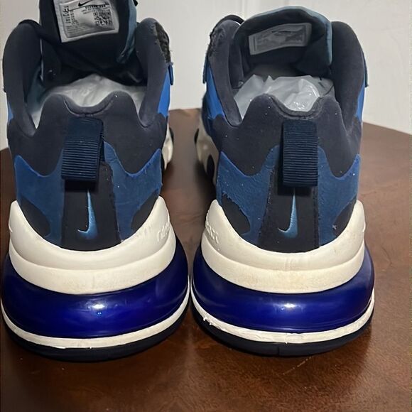 🔥🔥 NIKE AIR 270 REACT Running Training Shoes Blue - Men Sz 11 - Good Condition - Picture 7 of 12